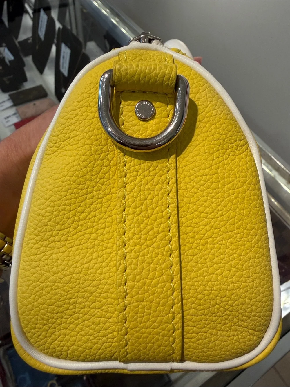 Louis Vuitton Yellow and White Mini Speedy Tote